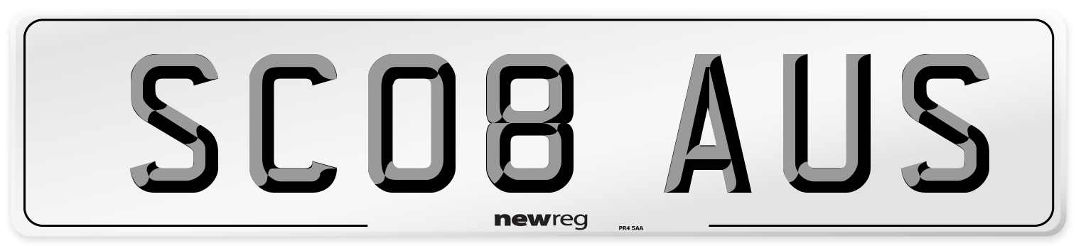SC08 AUS Number Plate from New Reg
